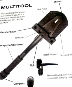 Good2GoCo 11-IN-1 FOLDING SHOVEL MULTIFUNCTION SURVIVAL TOOL Gear