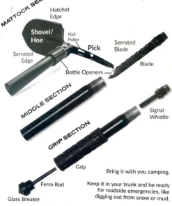 Good2GoCo Gear Deluxe 12-in-1 Folding Shovel Multifunction Survival Tool 7 Good2GoCo Gear Deluxe 12-in-1 Folding Shovel Multifunction Survival Tool