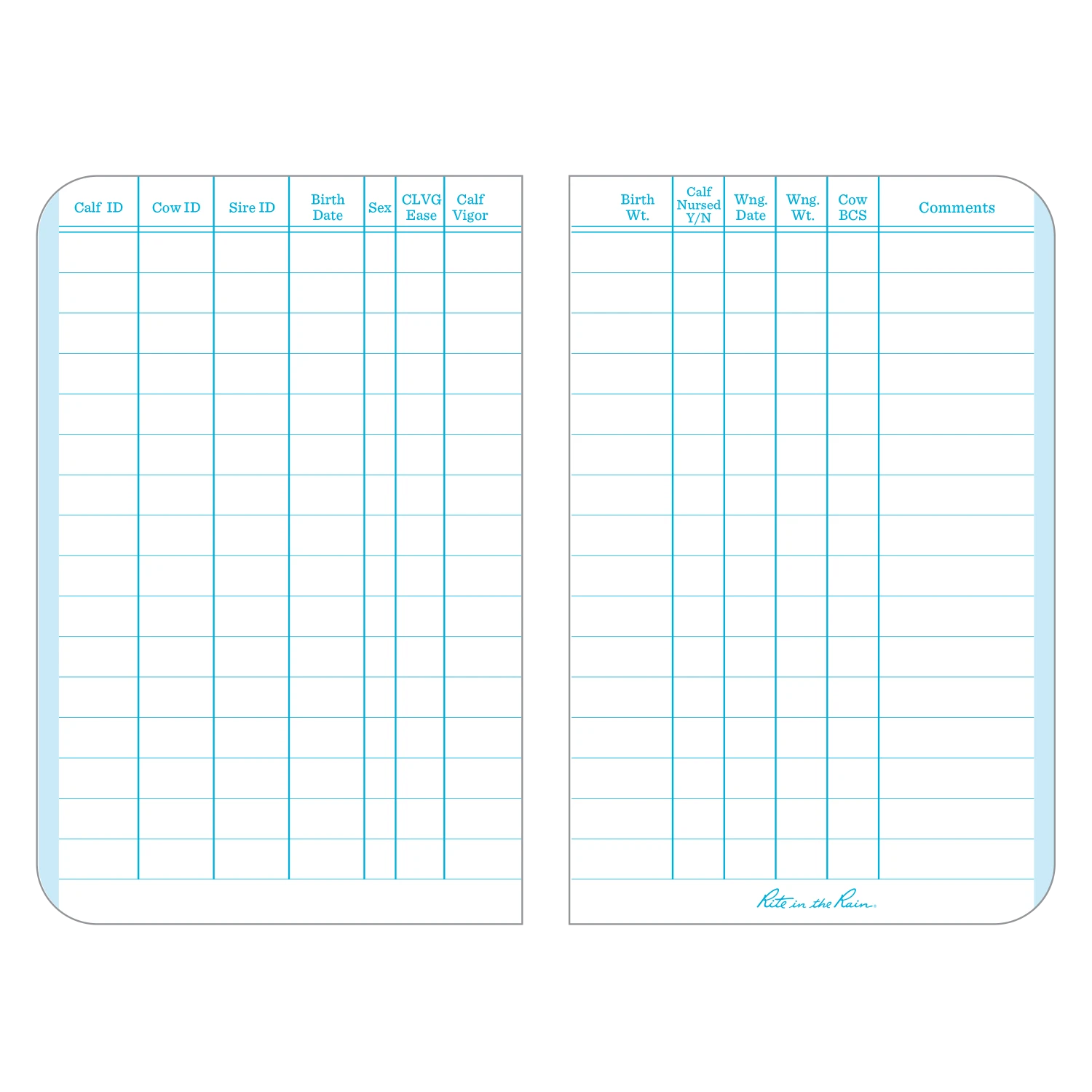 Rite In The Rain Weatherproof Beef Calving Record Notebook, 3" X 4.625" Waterproof Notebooks 6 Rite In The Rain Weatherproof Beef Calving Record Notebook, 3" X 4.625" Waterproof Notebooks