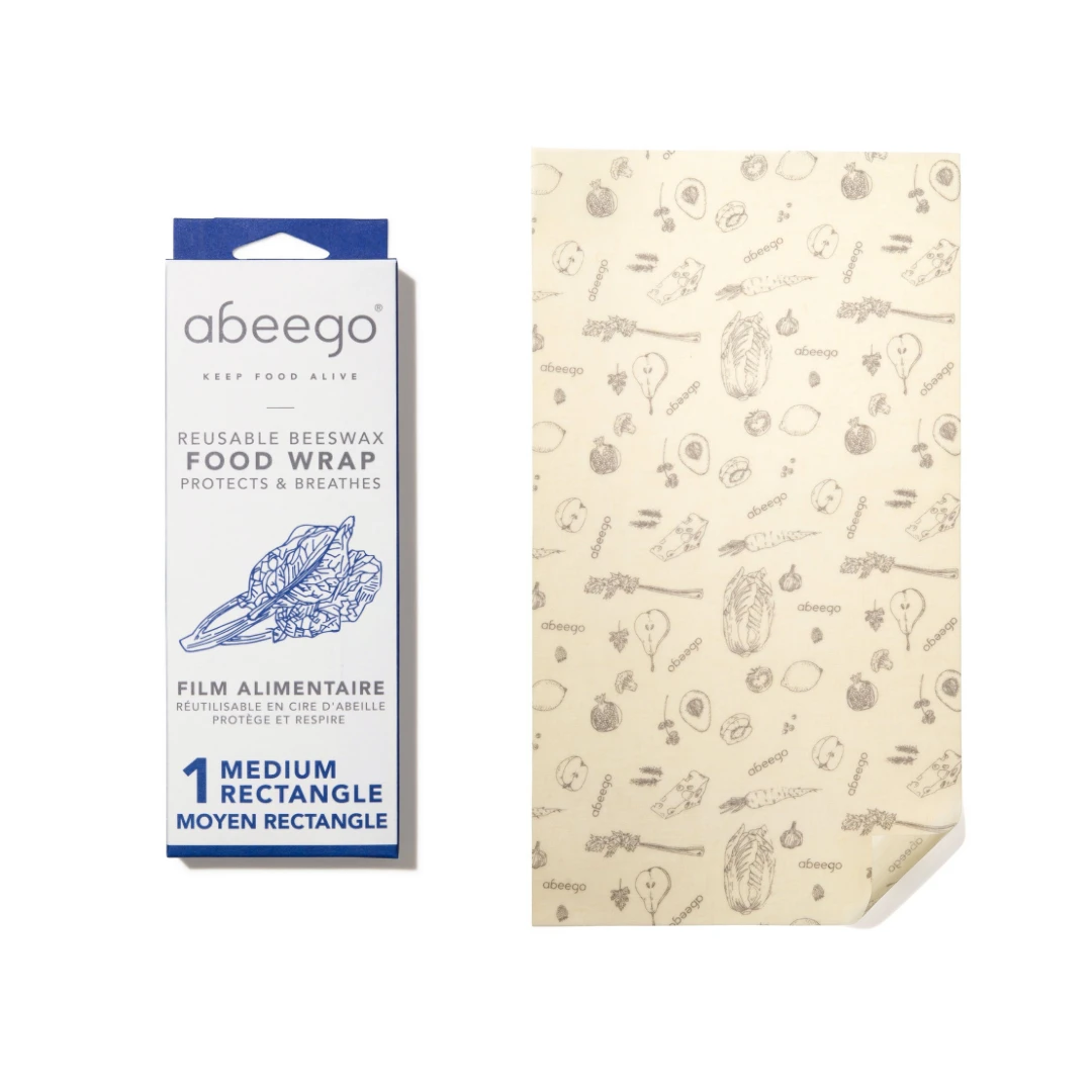 Abeego Reusable Beeswax Food Wraps - Rectangle 5 Abeego Reusable Beeswax Food Wraps - Rectangle