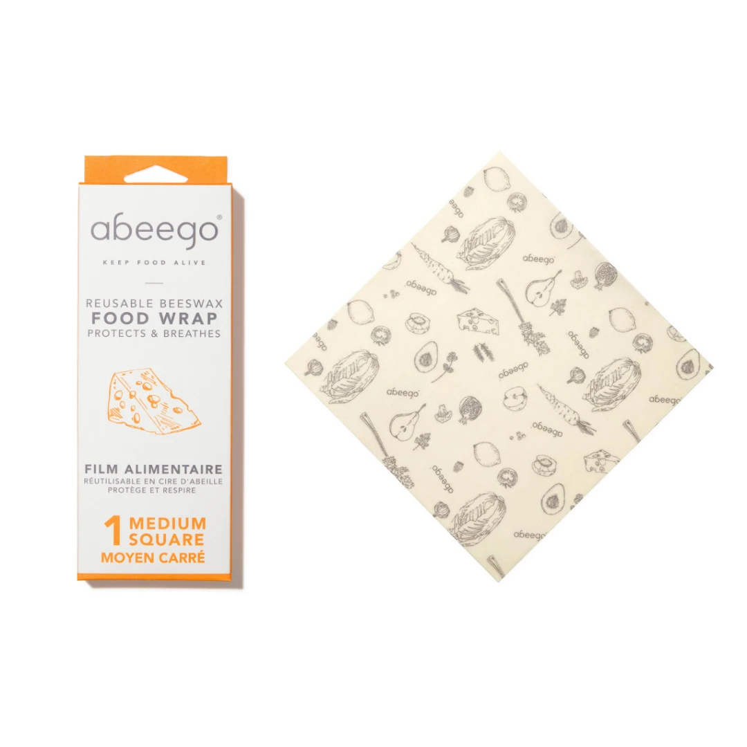 Abeego Reusable Beeswax Food Wraps - Square Food & Food Storage 5 Abeego Reusable Beeswax Food Wraps - Square Food & Food Storage