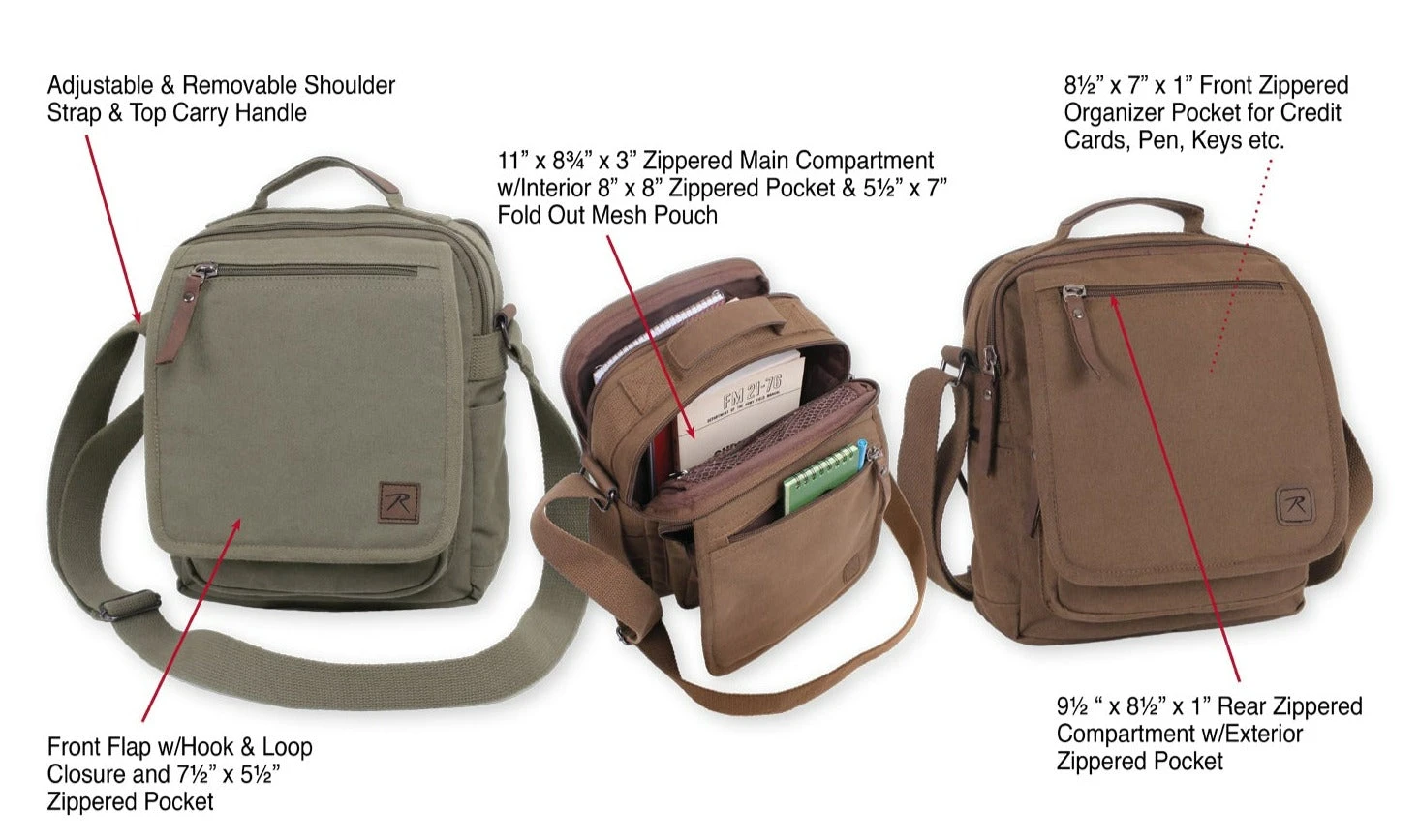 Rothco Everyday Work (EDC) Shoulder Bag 12 Rothco Everyday Work (EDC) Shoulder Bag