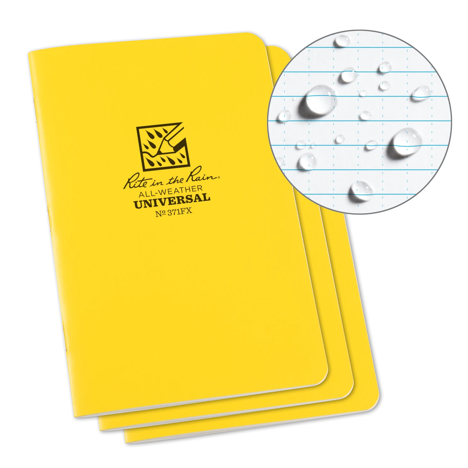Rite In The Rain Weatherproof Stapled Notebook, 4.625 In. X 7 In. - 3 Pack 3 Rite In The Rain Weatherproof Stapled Notebook, 4.625 In. X 7 In. - 3 Pack