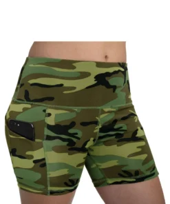 Rothco Women's Camo Workout Performance Legging Shorts - Woodland Camo