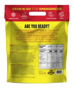 AUGASON FARMS 72-Hour 1-Person BE READY Emergency Meals (26 Servings)