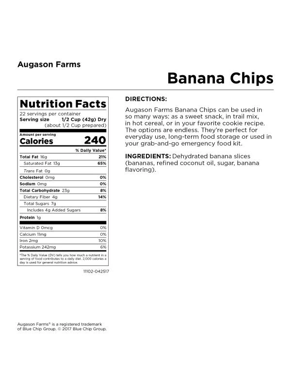 Augason Farms Banana Chips 8 Augason Farms Banana Chips