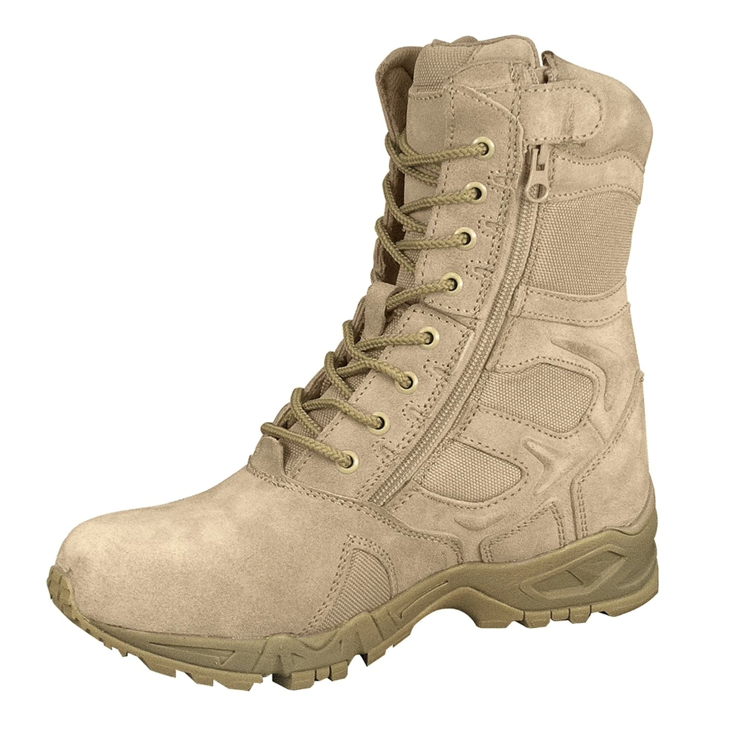 Rothco Forced Entry 8" Deployment Boots With Side Zipper - Tan 1 Rothco Forced Entry 8" Deployment Boots With Side Zipper - Tan