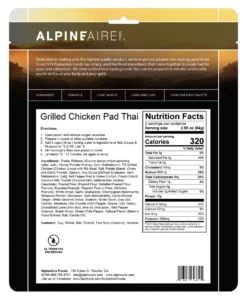 AlpineAire Grilled Chicken Pad Thai Backpacking Meals