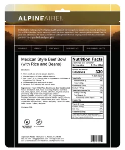 AlpineAire Mexican Style Beef Bowl (with Rice And Beans)