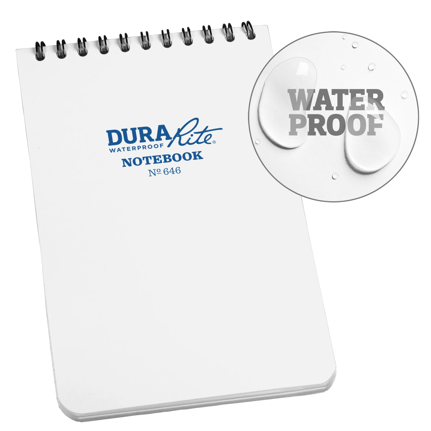 Waterproof Notebooks Rite In The Rain Waterproof (DURARITE) Top Spiral Notebook, 4 In. X 6 In. 1 Waterproof Notebooks Rite In The Rain Waterproof (DURARITE) Top Spiral Notebook, 4 In. X 6 In.