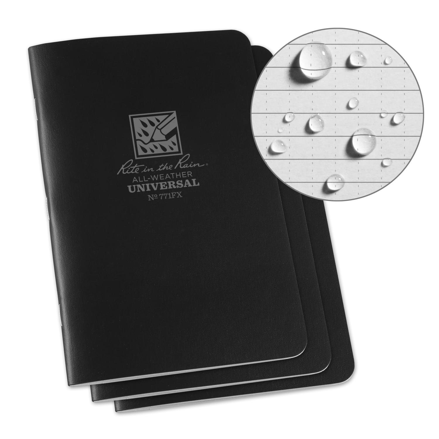 Rite In The Rain Weatherproof Stapled Notebook, 4.625 In. X 7 In. - 3 Pack 5 Rite In The Rain Weatherproof Stapled Notebook, 4.625 In. X 7 In. - 3 Pack