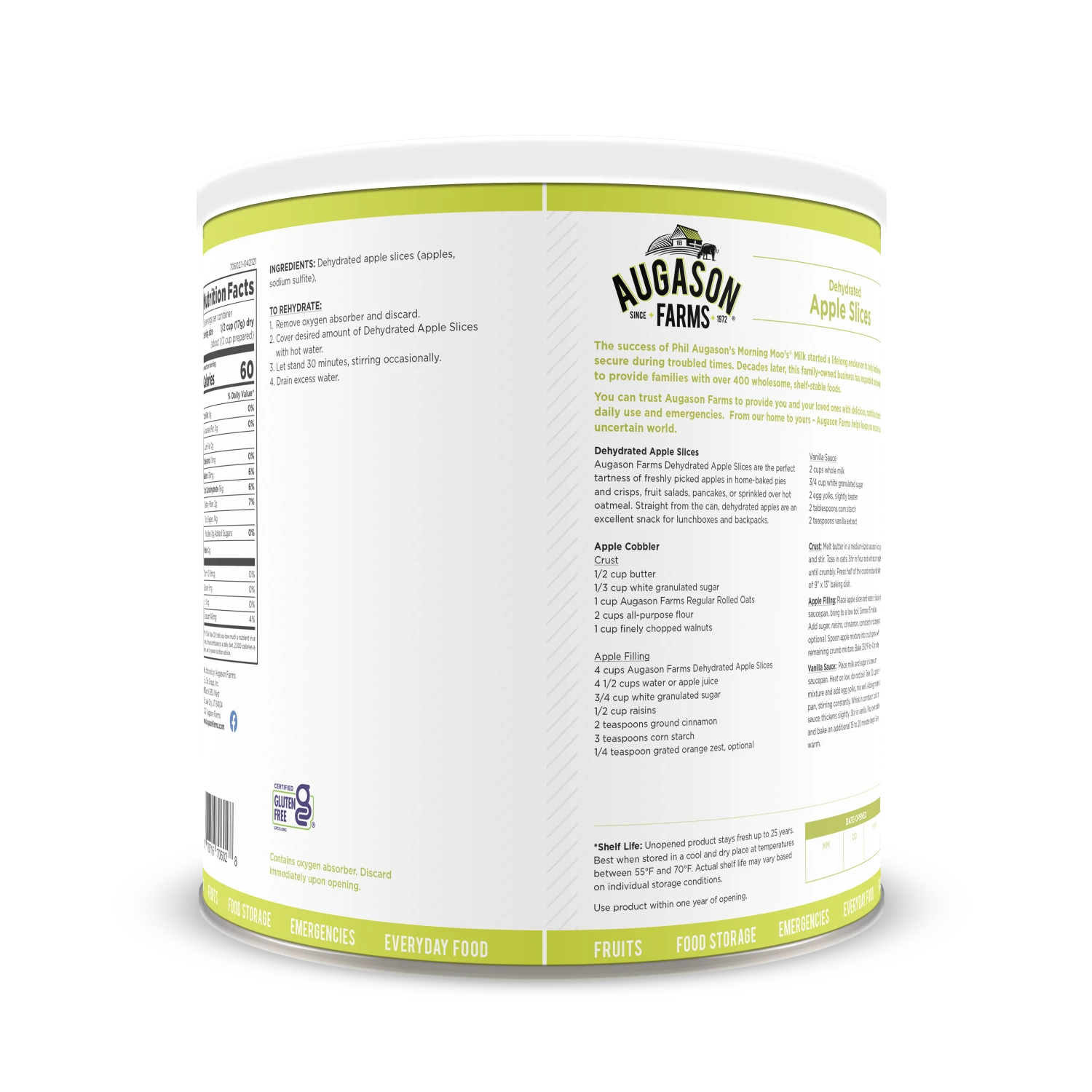 Augason Farms Dehydrated Apple Slices Food & Food Storage 2 Augason Farms Dehydrated Apple Slices Food & Food Storage