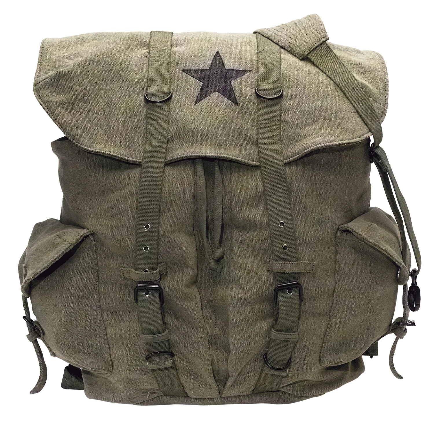 Gear Rothco Vintage Weekender Canvas Backpack With Star 1 Gear Rothco Vintage Weekender Canvas Backpack With Star