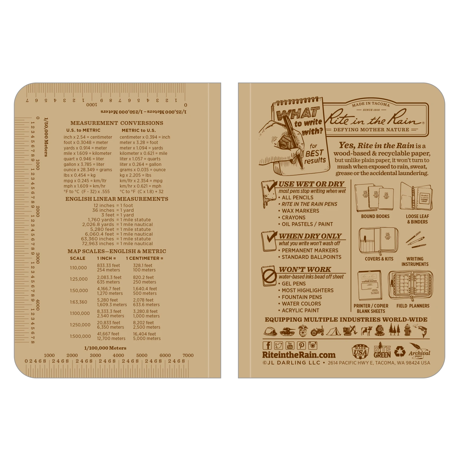 Books, Binders & Notepads Rite In The Rain Weatherproof Soft Cover Pocket Notebook, 3.5 In. X 5 In. 7 Books, Binders & Notepads Rite In The Rain Weatherproof Soft Cover Pocket Notebook, 3.5 In. X 5 In.