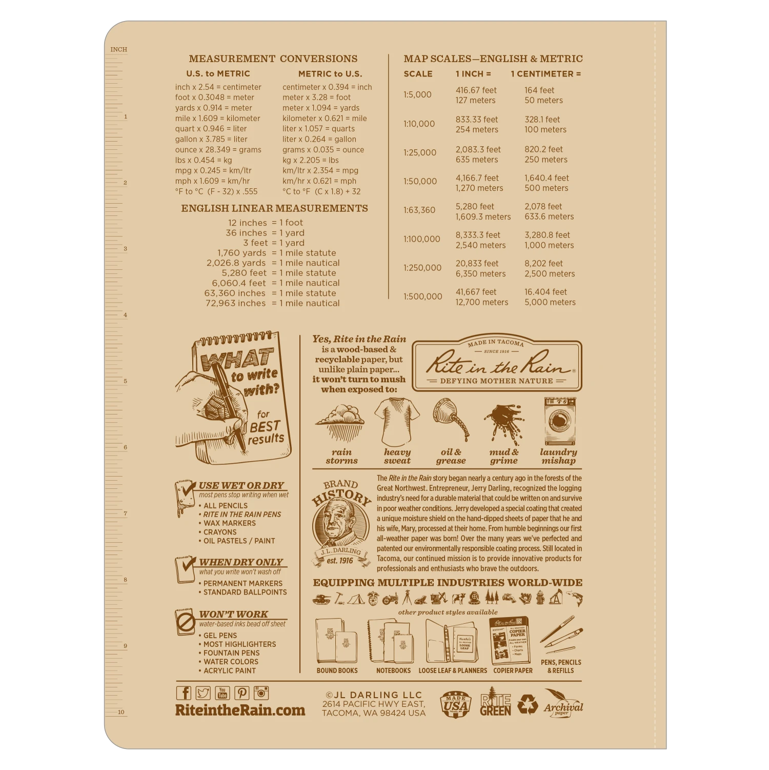 Books, Binders & Notepads Rite In The Rain Weatherproof Hard Cover Notebook, 8.75 In. X 11.25 In. 8 Books, Binders & Notepads Rite In The Rain Weatherproof Hard Cover Notebook, 8.75 In. X 11.25 In.