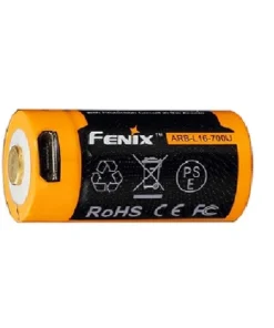Fenix ARB-L16 700U 16340 Li-Ion Build-In USB Charging Port Rechargeable Battery Fenix Lights