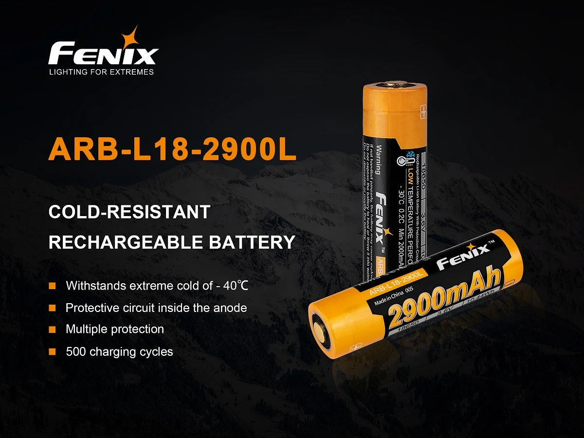 Fenix Lights FENIX ARB-L18 2900L COLD RESISTANT RECHARGEABLE 18650 BATTERY 2 Fenix Lights FENIX ARB-L18 2900L COLD RESISTANT RECHARGEABLE 18650 BATTERY