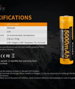 FENIX ARB-L21 5000 21700 LI-ION RECHARGEABLE BATTERY Fenix Lights 13 FENIX ARB-L21 5000 21700 LI-ION RECHARGEABLE BATTERY Fenix Lights