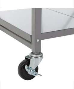 Bradley Accessories Bradley Smoker Foldable Kitchen Cart On Wheels, Wood Top, Steel Grey Frame