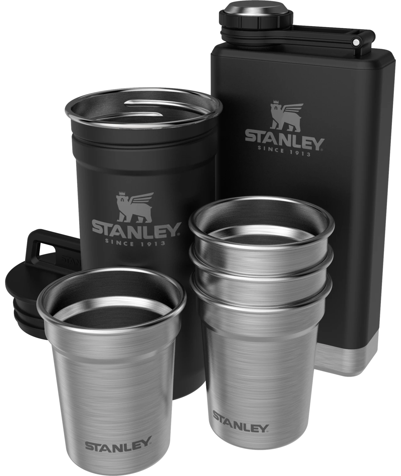 STANLEY ADVENTURE PRE-PARTY SHOT GLASS + FLASK SET Insulated Bottles & Tumblers 1 STANLEY ADVENTURE PRE-PARTY SHOT GLASS + FLASK SET Insulated Bottles & Tumblers