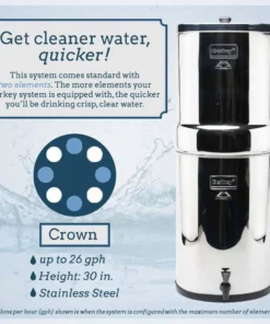 Crown Berkey Water Filter (6 Gal) With 4 Filters
