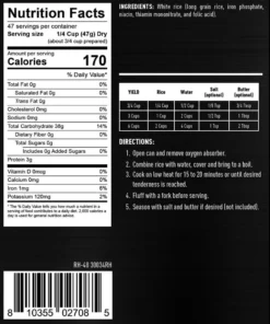 Entrees Ready Hour Long Grain White Rice #10 Can