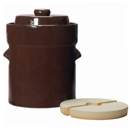 Roots & Harvest Traditional Style Water-Seal Fermentation Crock Set With Lid & Weights 1 Roots & Harvest Traditional Style Water-Seal Fermentation Crock Set With Lid & Weights