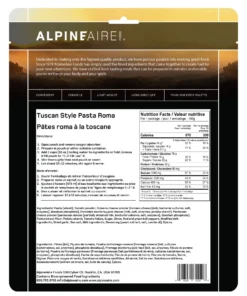 AlpineAire Tuscan Style Pasta Roma Backpacking Meals