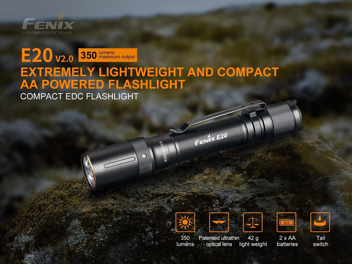 Flashlights FENIX E20 V2.0 350 LUMENS EDC FLASHLIGHT 15 Flashlights FENIX E20 V2.0 350 LUMENS EDC FLASHLIGHT