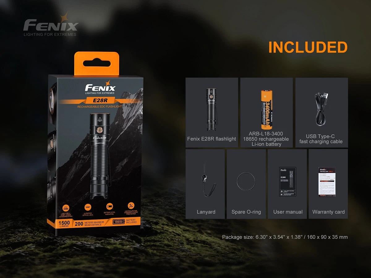 Flashlights FENIX E28R 1500 LUMENS RECHARGEABLE FLASHLIGHT 3 Flashlights FENIX E28R 1500 LUMENS RECHARGEABLE FLASHLIGHT