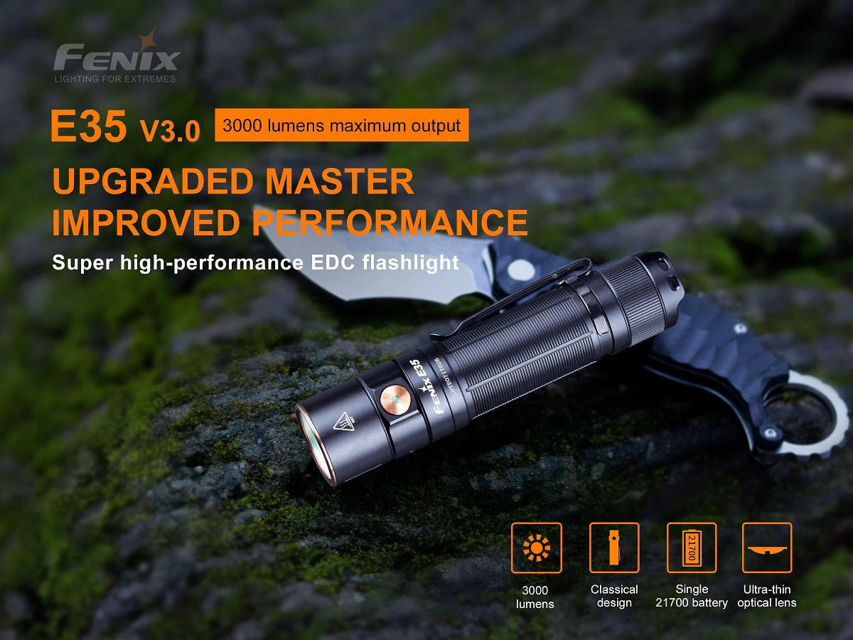 Flashlights FENIX E35 V3.0 3000 LUMENS RECHARGEABLE FLASHLIGHT 2 Flashlights FENIX E35 V3.0 3000 LUMENS RECHARGEABLE FLASHLIGHT