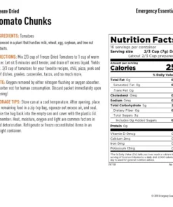 Food & Food Storage Emergency Essentials Freeze Dried Tomato Chunks - Large Can