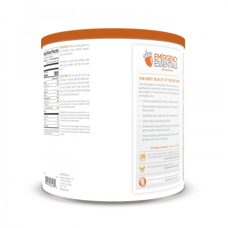 Emergency Essentials White Rice Large Can Food & Food Storage 2 Emergency Essentials White Rice Large Can Food & Food Storage