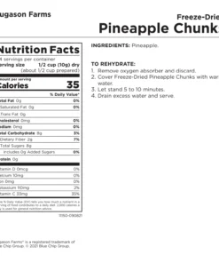 Augason Farms Freeze Dried Pineapple Chunks Food & Food Storage 17 Augason Farms Freeze Dried Pineapple Chunks Food & Food Storage