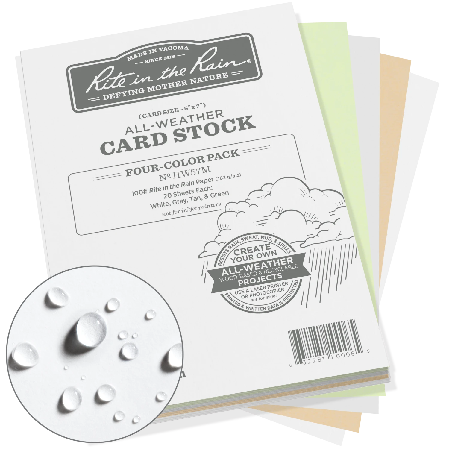 Rite In The Rain Weatherproof Card Stock, 5 In. X 7 In. Multicolour 1 Rite In The Rain Weatherproof Card Stock, 5 In. X 7 In. Multicolour