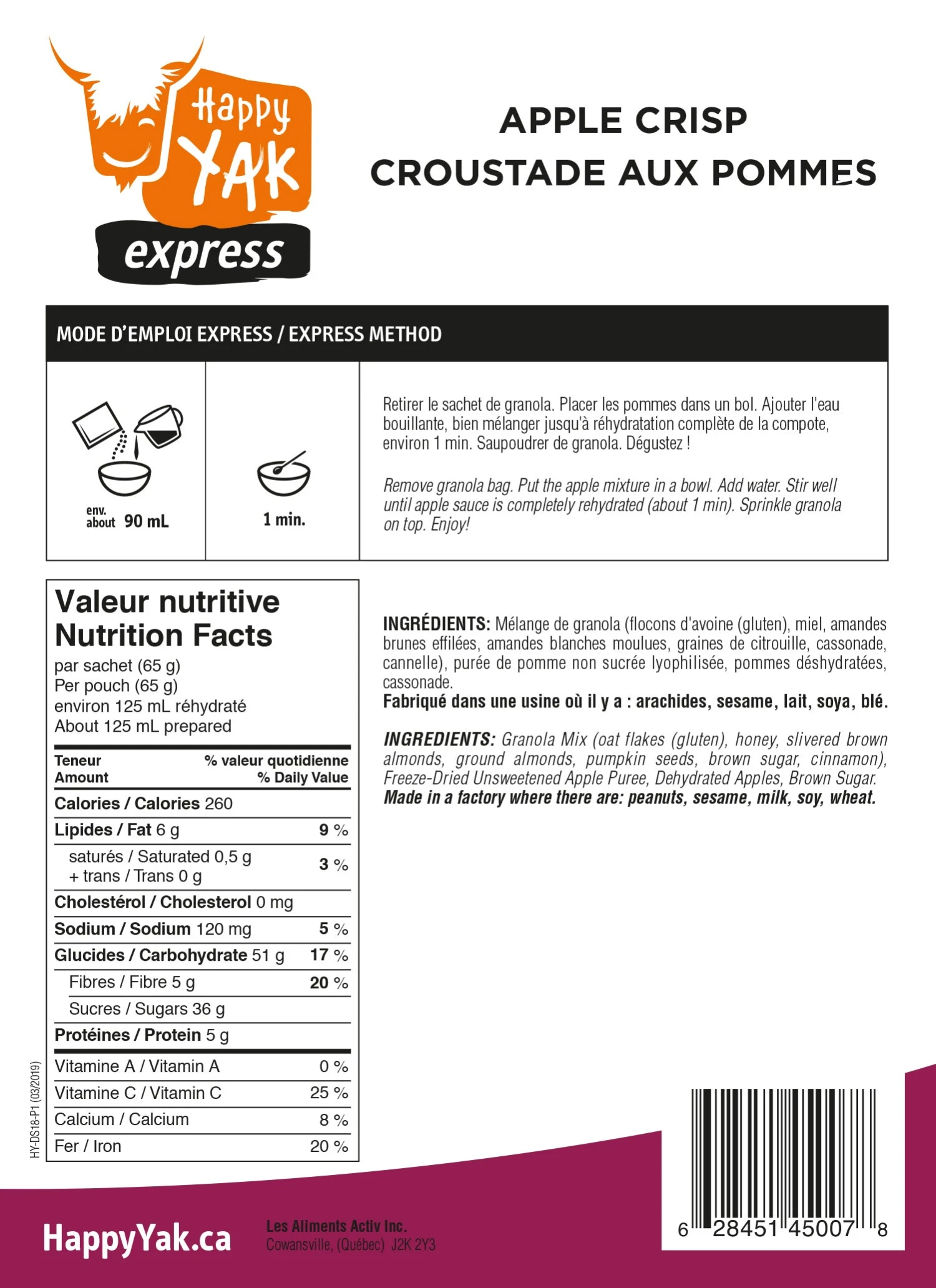 HAPPY YAK APPLE CRISP 2 HAPPY YAK APPLE CRISP