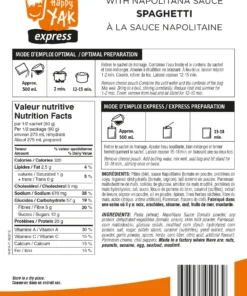 HAPPY YAK SPAGHETTI WITH NEAPOLITAN SAUCE