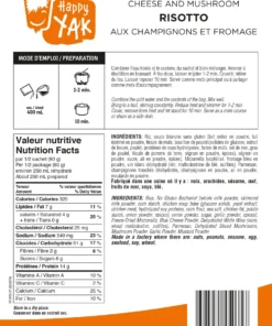 HAPPY YAK CHEESE AND MUSHROOM RISOTTO Food & Food Storage