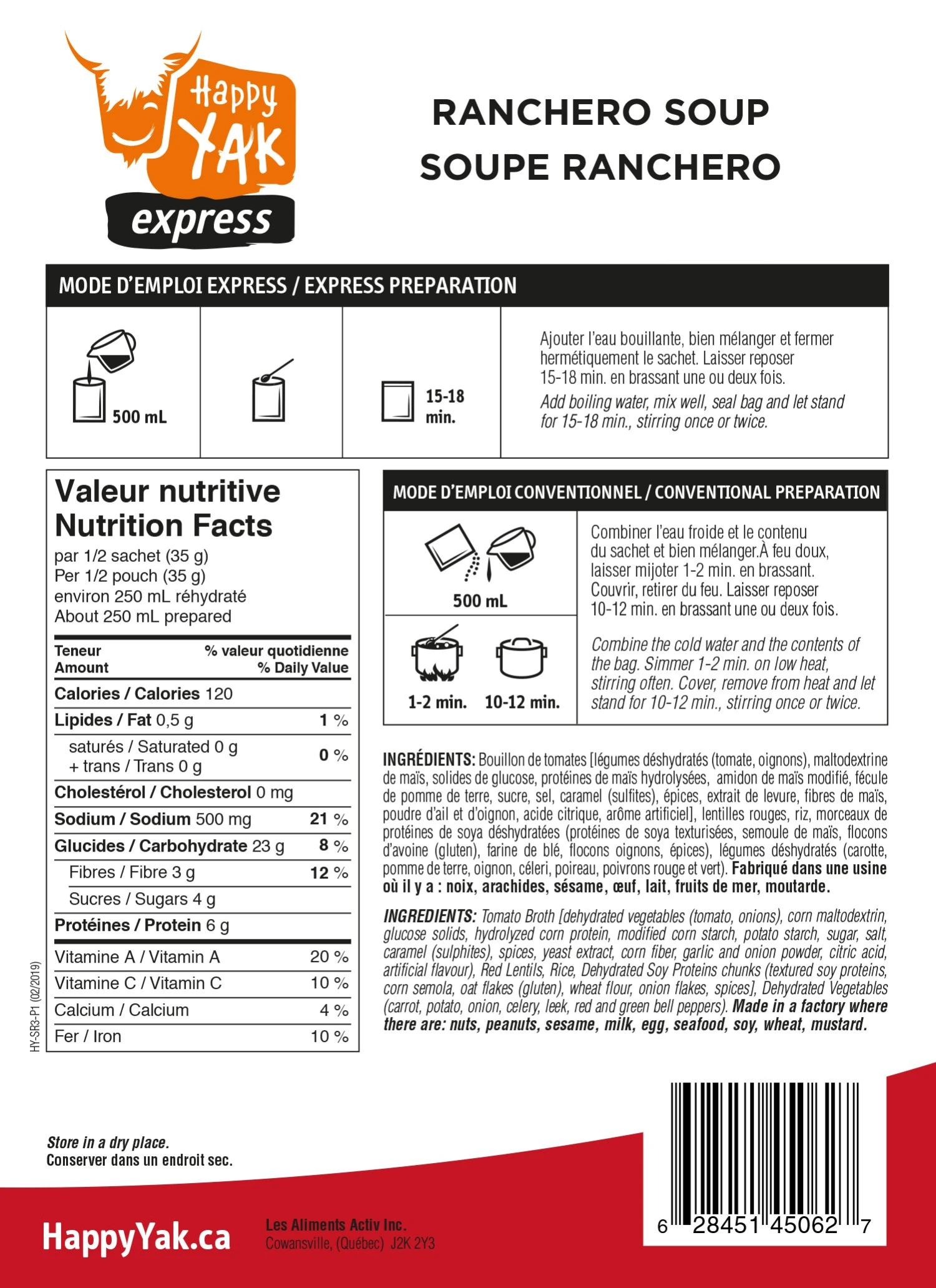 Food & Food Storage HAPPY YAK RANCHERO SOUP 2 Food & Food Storage HAPPY YAK RANCHERO SOUP