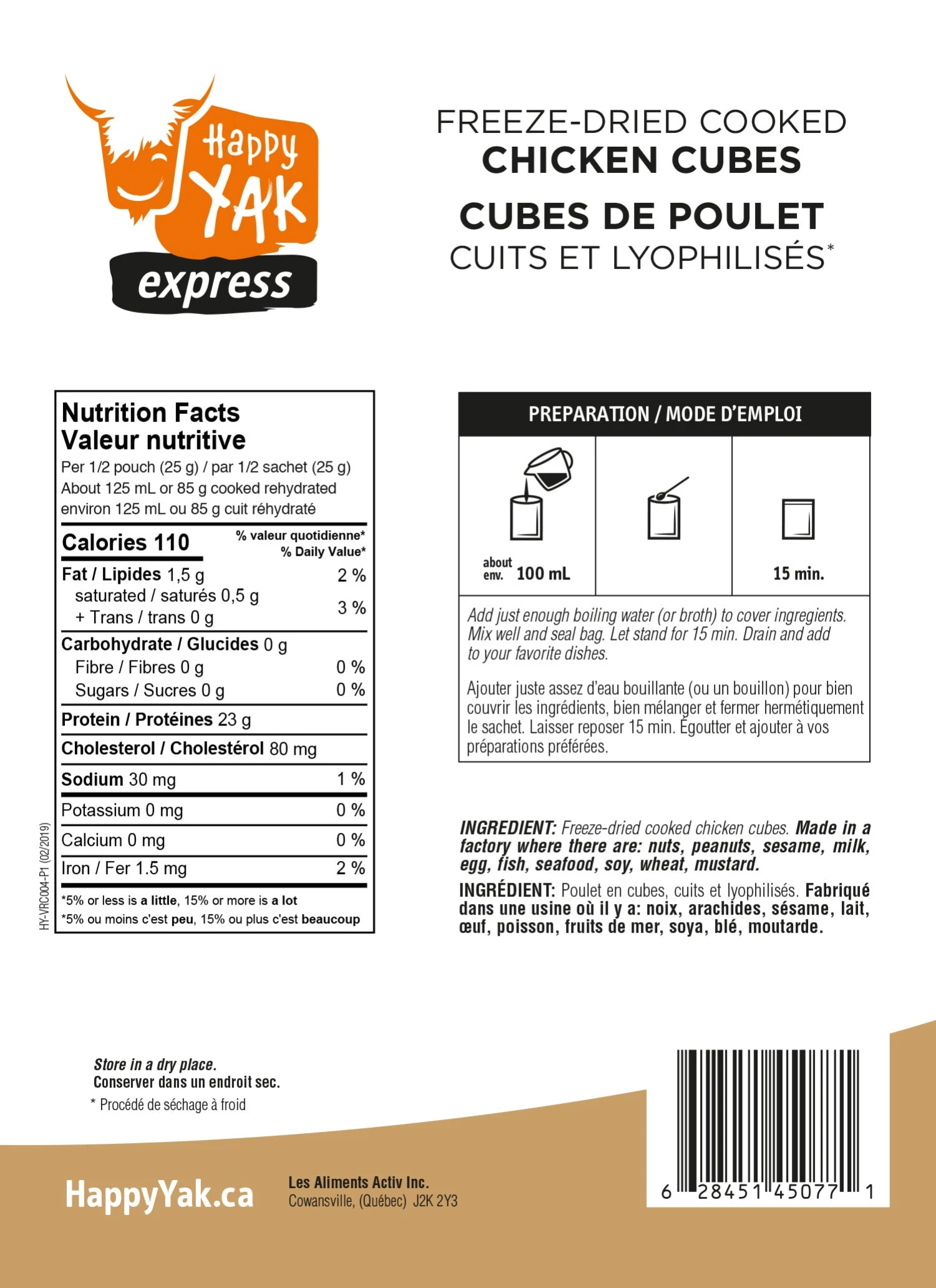 HAPPY YAK COOKED CHICKEN CUBES 2 HAPPY YAK COOKED CHICKEN CUBES