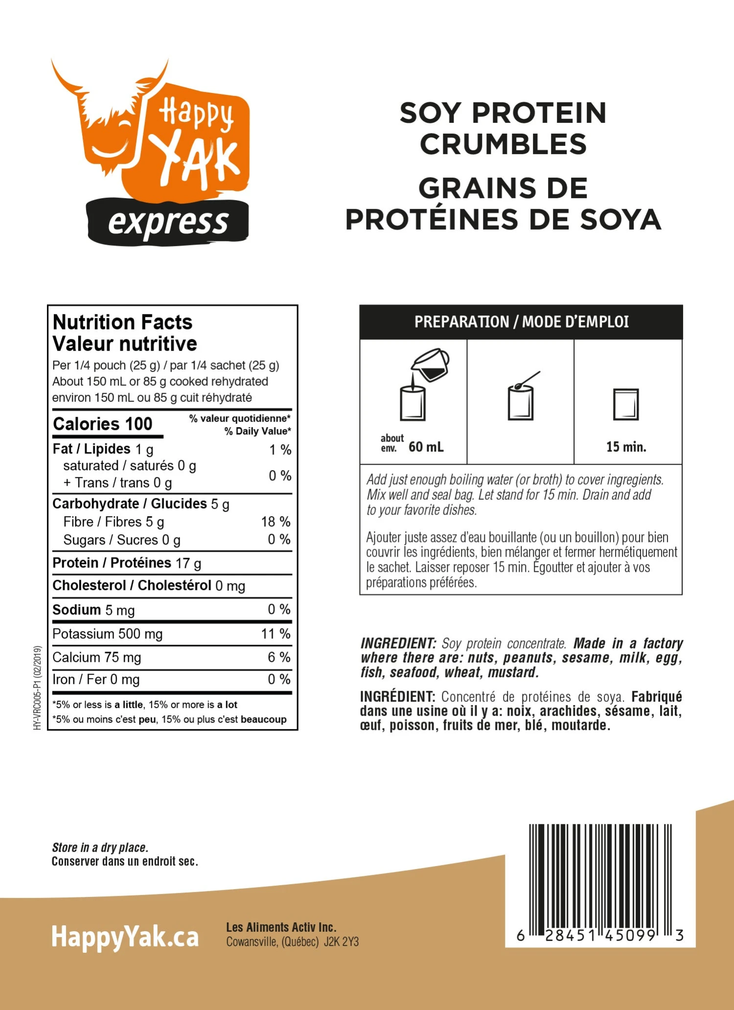 HAPPY YAK SOY PROTEIN FLAKES Food & Food Storage 2 HAPPY YAK SOY PROTEIN FLAKES Food & Food Storage