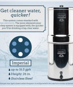 Imperial Berkey Water Filter (4.5 Gal) With 4 Filters