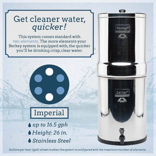 Imperial Berkey Water Filter (4.5 Gal) With 4 Filters 2 Imperial Berkey Water Filter (4.5 Gal) With 4 Filters