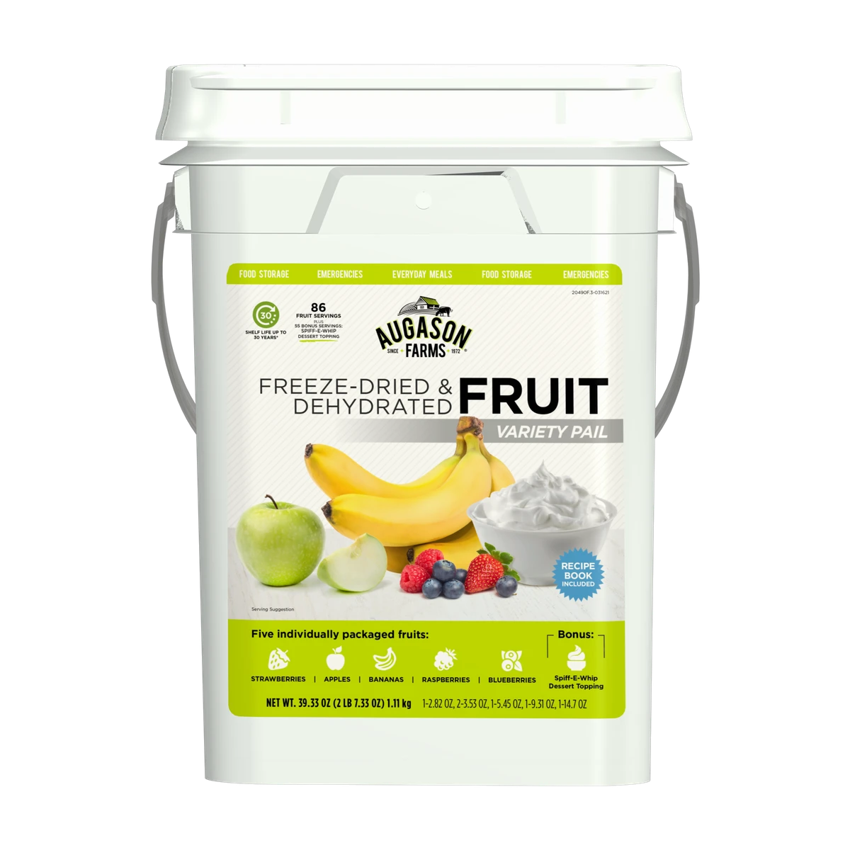 Augason Farms Freeze-Dried Fruit Variety Pail 1 Augason Farms Freeze-Dried Fruit Variety Pail