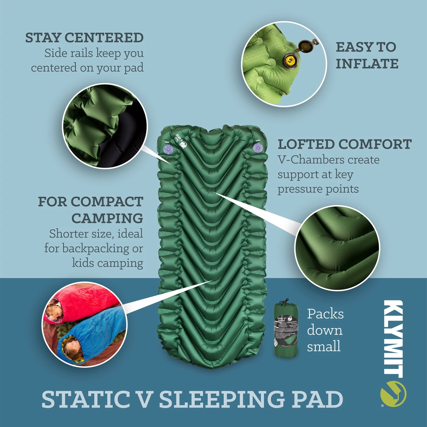 Klymit Static V Sleeping Pad - Short Camping & Hunting 3 Klymit Static V Sleeping Pad - Short Camping & Hunting