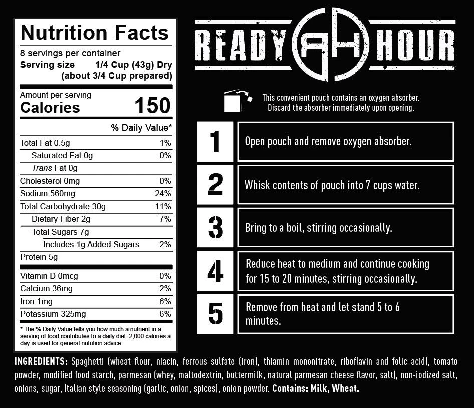 Ready Hour Spaghetti Case Pack Entrees 5 Ready Hour Spaghetti Case Pack Entrees