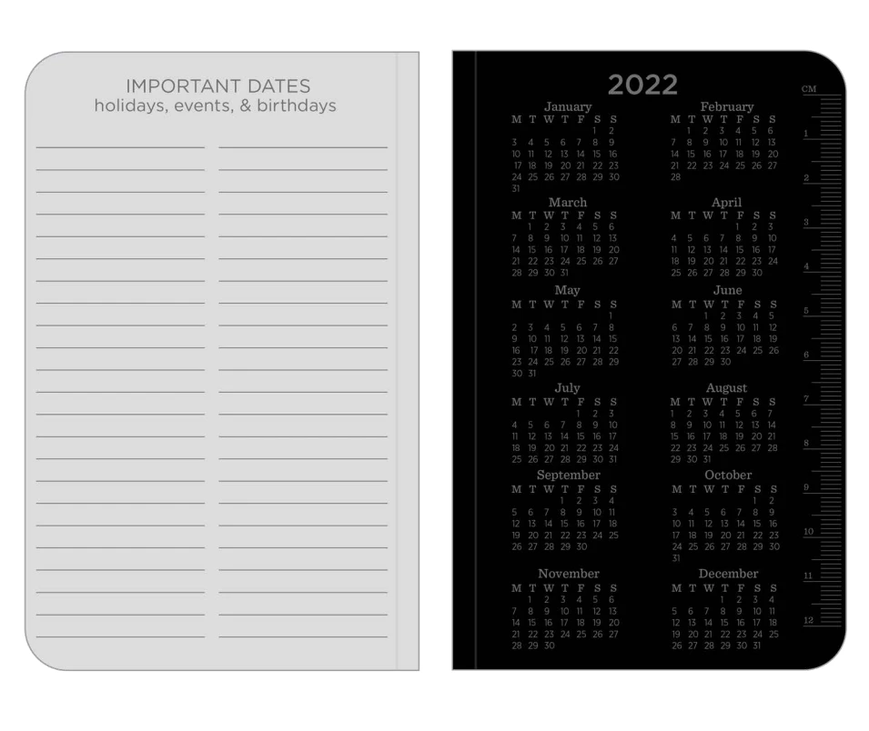 Rite In The Rain Weatherproof Black 2022 Pocket Calendar- 3.5" X 5.5" 6 Rite In The Rain Weatherproof Black 2022 Pocket Calendar- 3.5" X 5.5"