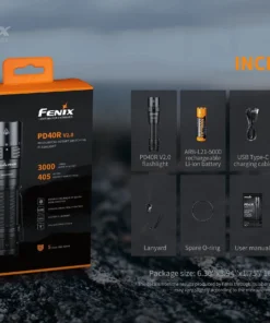 Flashlights FENIX PD40R V2.0 3000 LUMENS RECHARGEABLE FLASHLIGHT