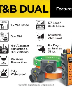 Dogs Dogtra T&B Dual 2-Dog Training And Beeper System
