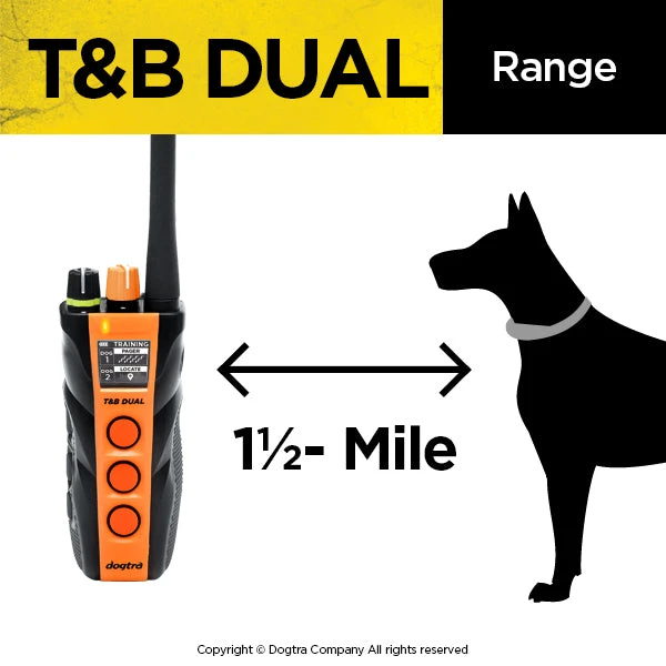 Dogs Dogtra T&B Dual 2-Dog Training And Beeper System 4 Dogs Dogtra T&B Dual 2-Dog Training And Beeper System